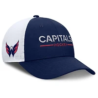 Casquette de camionneur ajustable Fanatics bleu marine/blanc pour homme des Capitals de Washington Authentic Pro Rink Lockup