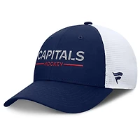 Men's Fanatics Navy/White Washington Capitals Authentic Pro Rink Lockup Adjustable Trucker Hat