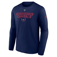 T-shirt à manches longues Authentic Pro Core Primary pour homme Fanatics Navy Washington Capitals