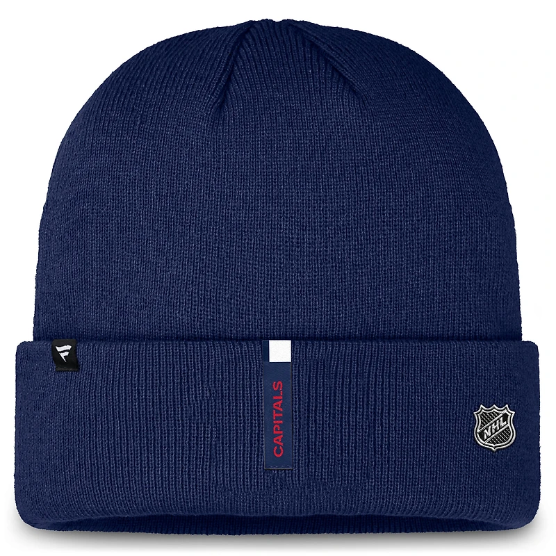 Bonnet en tricot à revers authentique Fanatics Navy Washington Capitals pour homme
