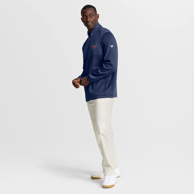 Veste zippée intégrale Authentic Pro Rink pour homme, bleu marine, des Capitals de Washington