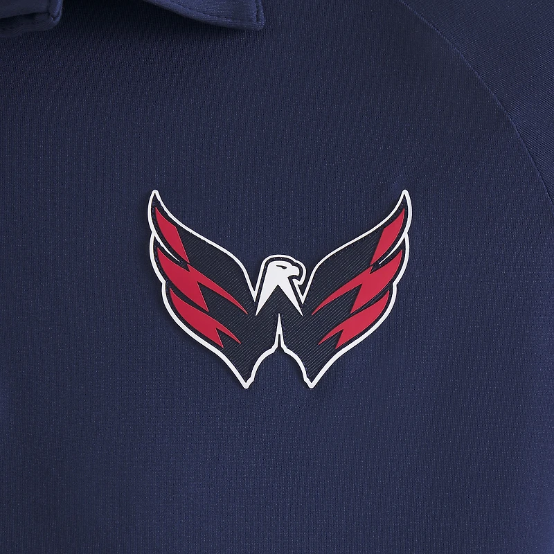 Men's Fanatics Navy Washington Capitals Authentic Pro Rink Raglan Polo