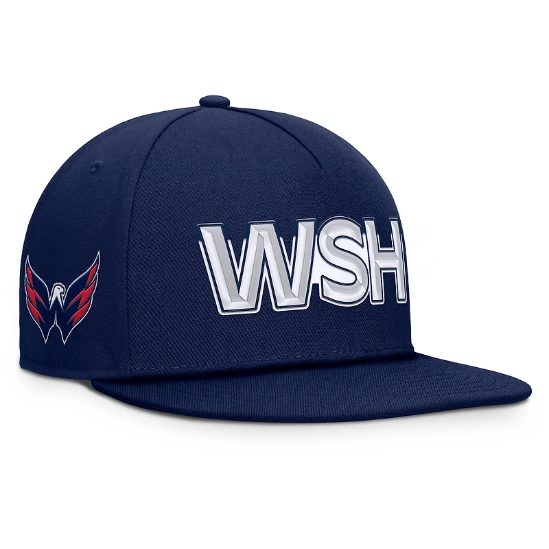 Men's Fanatics Navy Washington Capitals Authentic Pro Rink Team Code Snapback Hat