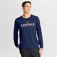 T-shirt à manches longues Fanatics bleu marine authentique des Capitals de Washington pour homme