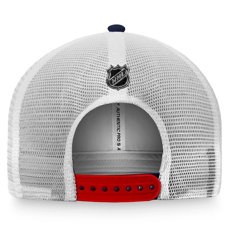 Casquette Snapback authentique Pro Rink Trucker Fanatics pour hommes, bleu marine, Washington Capitals