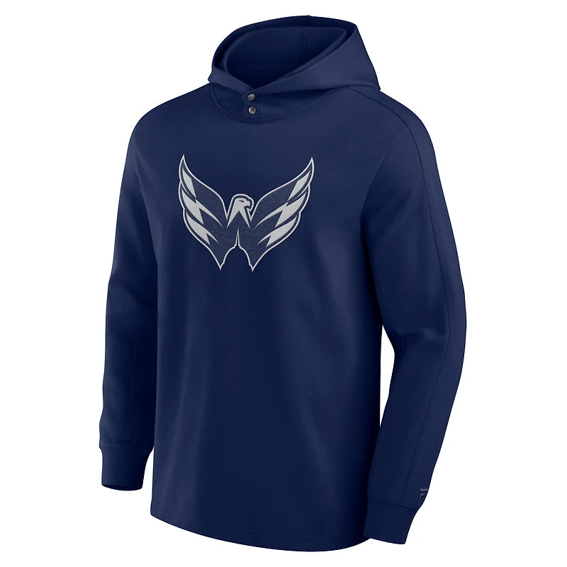 T-shirt à capuche manches longues et logo tri-blend pour homme, bleu marine, Washington Capitals Elements Blaze
