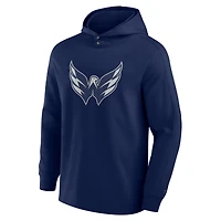 T-shirt à capuche manches longues et logo tri-blend pour homme, bleu marine, Washington Capitals Elements Blaze