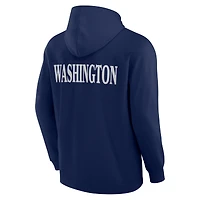 T-shirt à capuche manches longues et logo tri-blend pour homme, bleu marine, Washington Capitals Elements Blaze