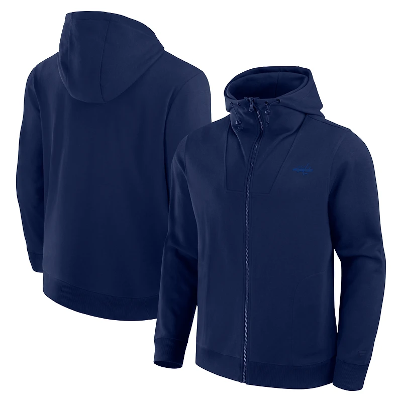 Men's Fanatics Navy Washington Capitals Elements Tonal Primary Tri-Blend Full-Zip Hoodie