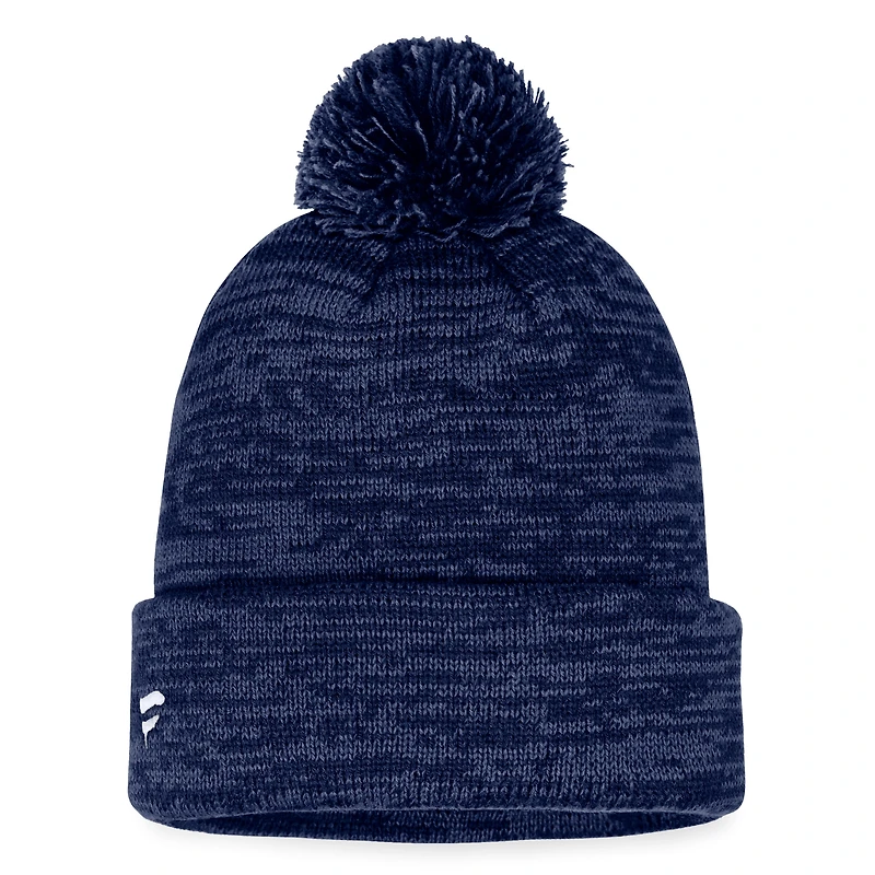 Bonnet en tricot à revers fondamental Fanatics Navy Washington Capitals pour hommes avec pompon