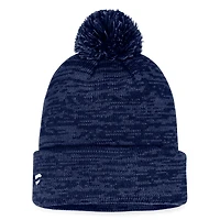 Bonnet en tricot à revers fondamental Fanatics Navy Washington Capitals pour hommes avec pompon