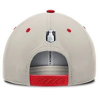 Casquette ajustable Fanatics rouge/gris pour homme des Capitals de Washington des séries éliminatoires de la Coupe Stanley 2025