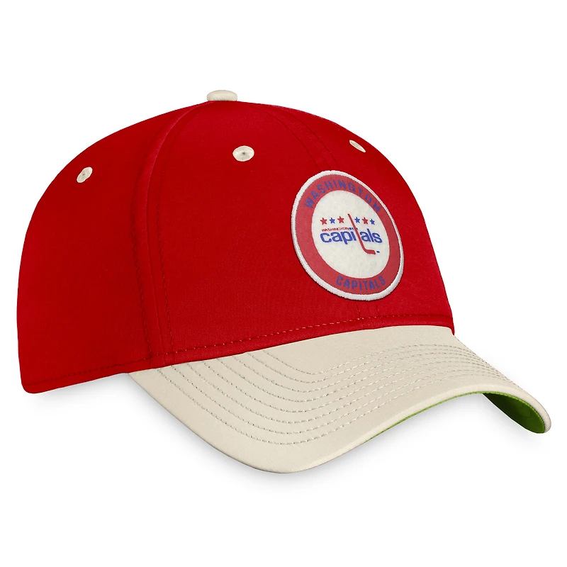 Casquette rétro True Classics Flex pour homme Fanatics rouge/kaki des Washington Capitals