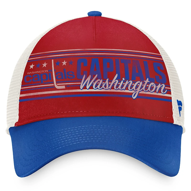 Casquette snapback rétro True Classic des Washington Capitals pour homme, rouge/bleu marine