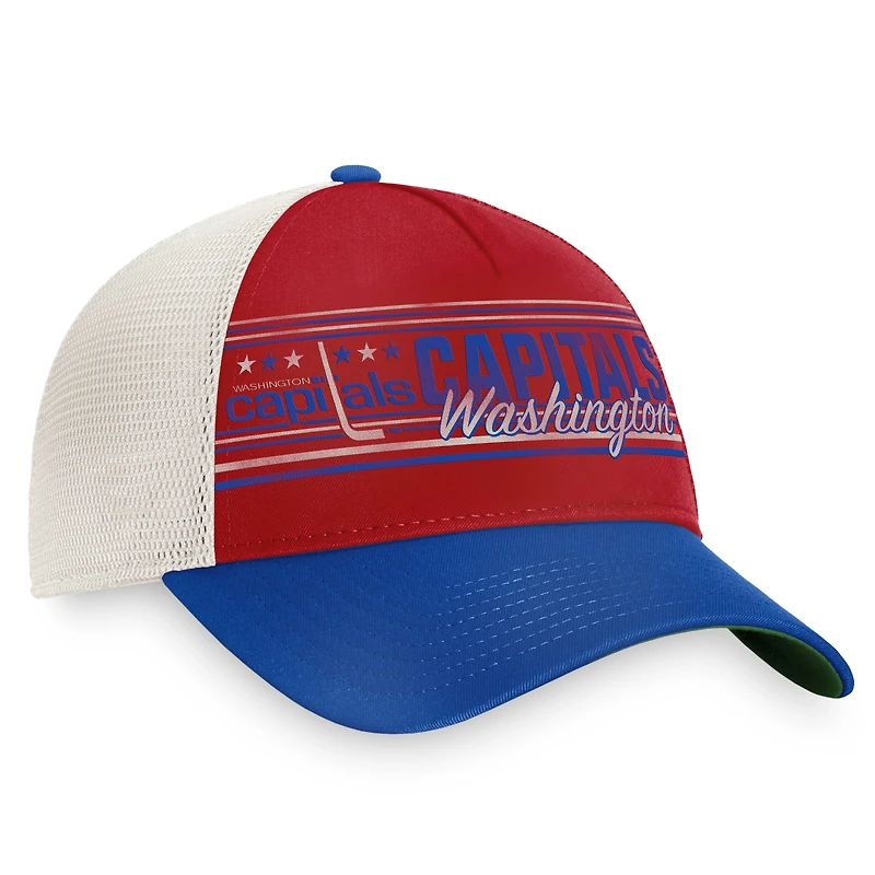 Casquette snapback rétro True Classic des Washington Capitals pour homme, rouge/bleu marine