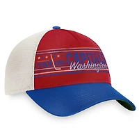 Casquette snapback rétro True Classic des Washington Capitals pour homme, rouge/bleu marine