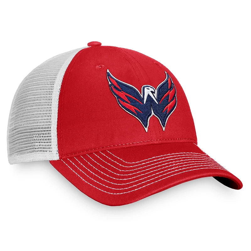 Casquette ajustable pour homme Fanatics rouge/blanc avec logo principal des Washington Capitals