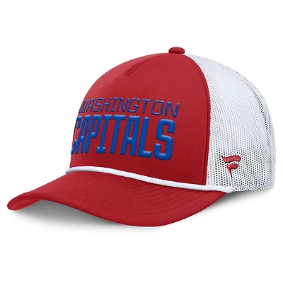 Men's Fanatics Red/White Washington Capitals Heritage Dutch A-Frame Trucker Adjustable Hat