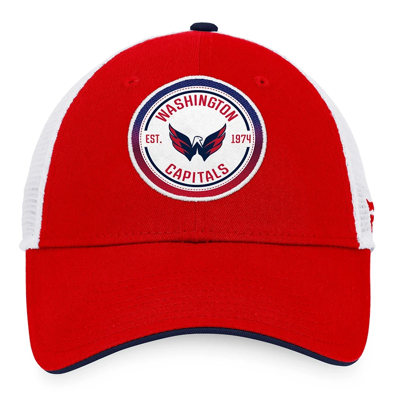 Casquette Snapback de camionneur dégradé emblématique des Washington Capitals Fanatics rouge/blanc pour hommes