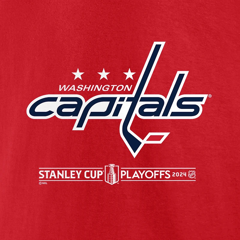 T-shirt Fanatics rouge pour homme des Capitals de Washington, victoire aux séries éliminatoires la Coupe Stanley 2024