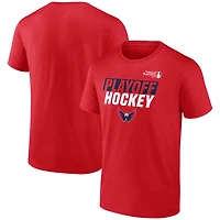 T-shirt Fanatics rouge pour homme des Capitals de Washington, victoire aux séries éliminatoires la Coupe Stanley 2025