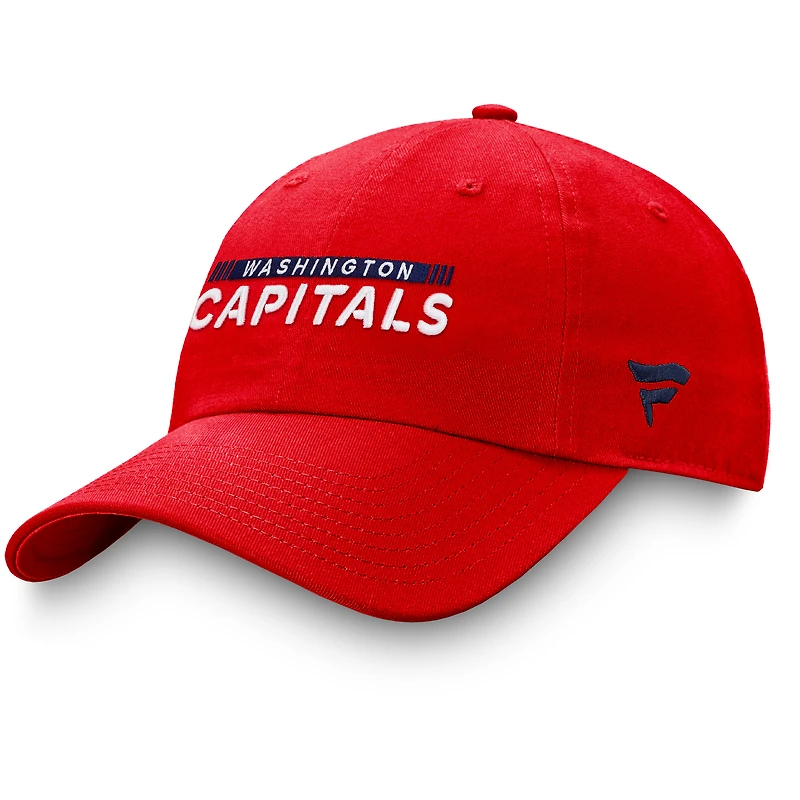 Casquette réglable rouge Washington Capitals Authentic Pro Rink Fanatics pour hommes
