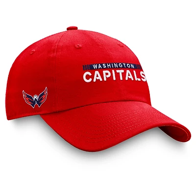 Casquette réglable rouge Washington Capitals Authentic Pro Rink Fanatics pour hommes