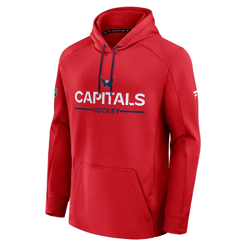 Sweat à capuche authentique Pro Rink des Capitals de Washington pour homme, rouge Fanatics