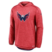 Sweat à capuche léger authentique Pro Rink des Washington Capitals Fanatics pour hommes, rouge
