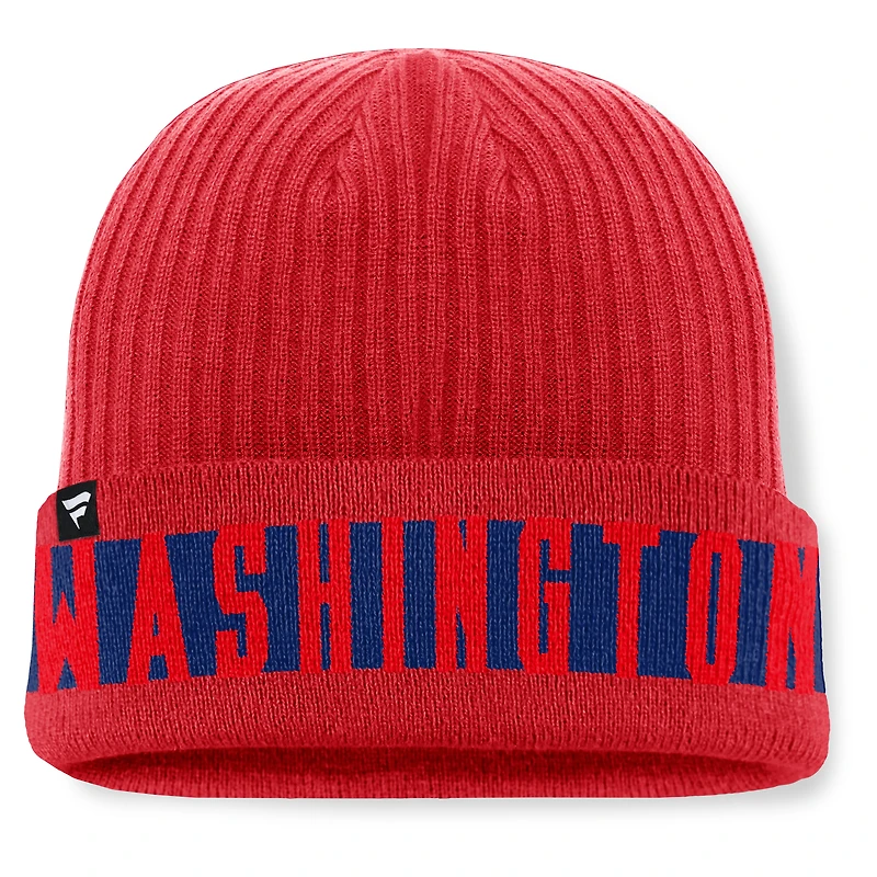 Bonnet en tricot à revers pour homme Fanatics Red Washington Capitals Blueliner