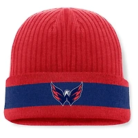 Bonnet en tricot à revers pour homme Fanatics Red Washington Capitals Blueliner