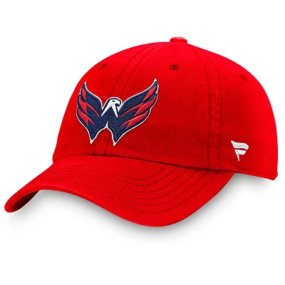 Casquette réglable avec logo principal Fanatics Red Washington Capitals Core pour hommes
