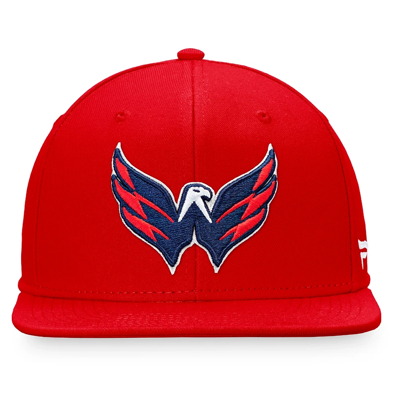Casquette ajustée avec logo principal rouge des Washington Capitals de marque Fanatics pour hommes