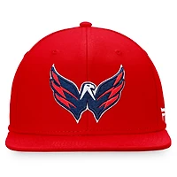 Casquette ajustée avec logo principal rouge des Washington Capitals de marque Fanatics pour hommes