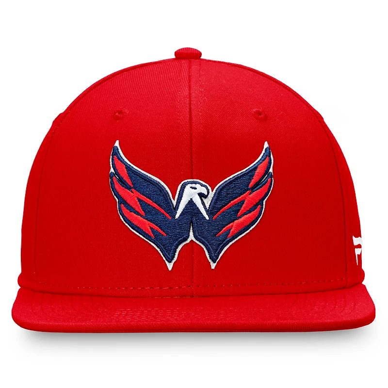 Casquette Snapback à logo principal rouge Washington Capitals Fanatics pour hommes