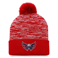 Bonnet en tricot à revers Fanatics Red Washington Capitals Defender pour hommes avec pompon
