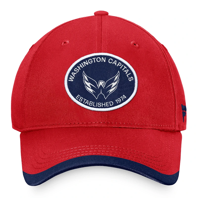 Casquette réglable fondamentale rouge Washington Capitals Fanatics pour hommes