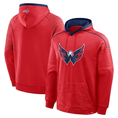 Sweat à capuche raglan rouge Fanatics pour homme, modèle Washington Capitals, gardien de but/défenseur
