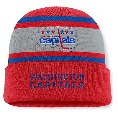 Bonnet en tricot à revers rouge fanatiques pour homme des Capitals de Washington Heritage Varsity