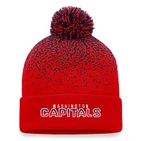 Bonnet en tricot à revers dégradé emblématique des Capitals de Washington Fanatics pour hommes rouges avec pompon