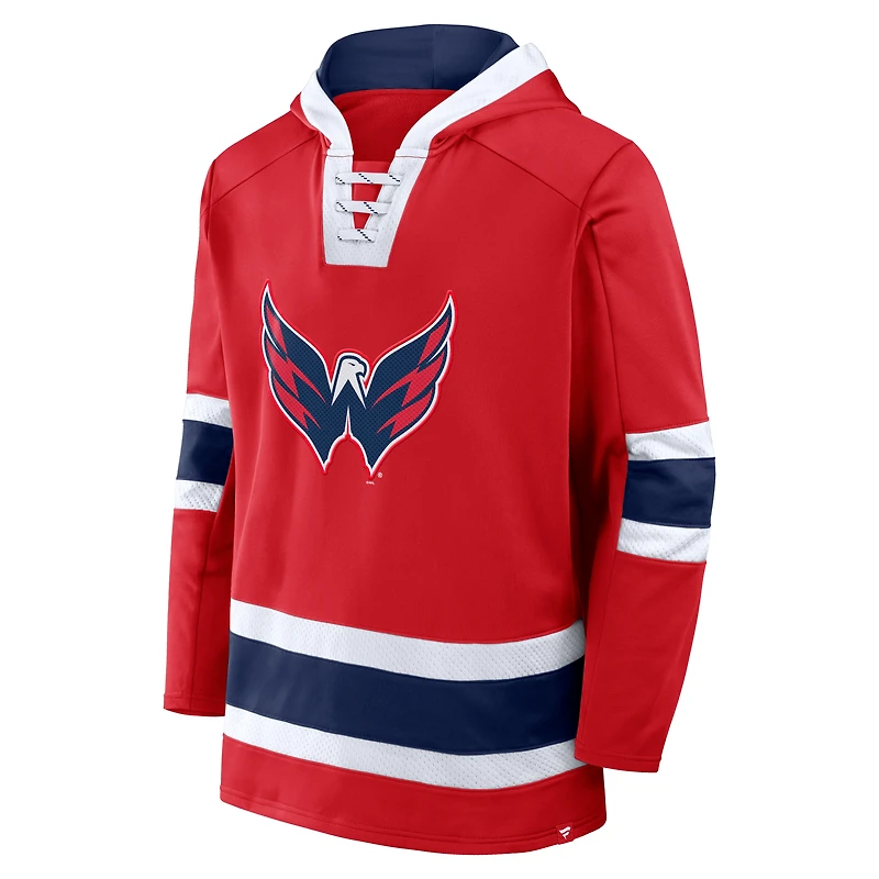 Men's Fanatics  Red Washington Capitals Inside Line Fleece Pullover Hoodie