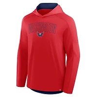 Men's Fanatics Red Washington Capitals Penalty Shot Long Sleeve Hooded T-Shirt