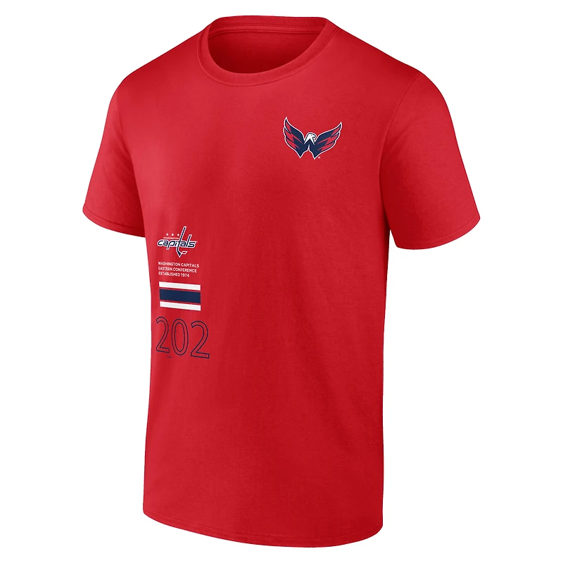 T-shirt rouge Fanatics pour hommes, représentation des Capitals de Washington