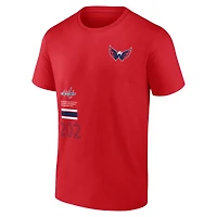 T-shirt rouge Fanatics pour hommes, représentation des Capitals de Washington