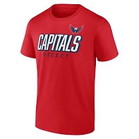 Ensemble de deux t-shirts rouges Fanatics pour hommes avec le mot-symbole des Washington Capitals