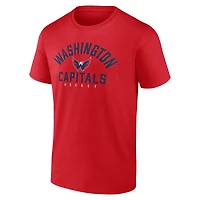 Ensemble de deux t-shirts rouges Fanatics pour hommes avec le mot-symbole des Washington Capitals