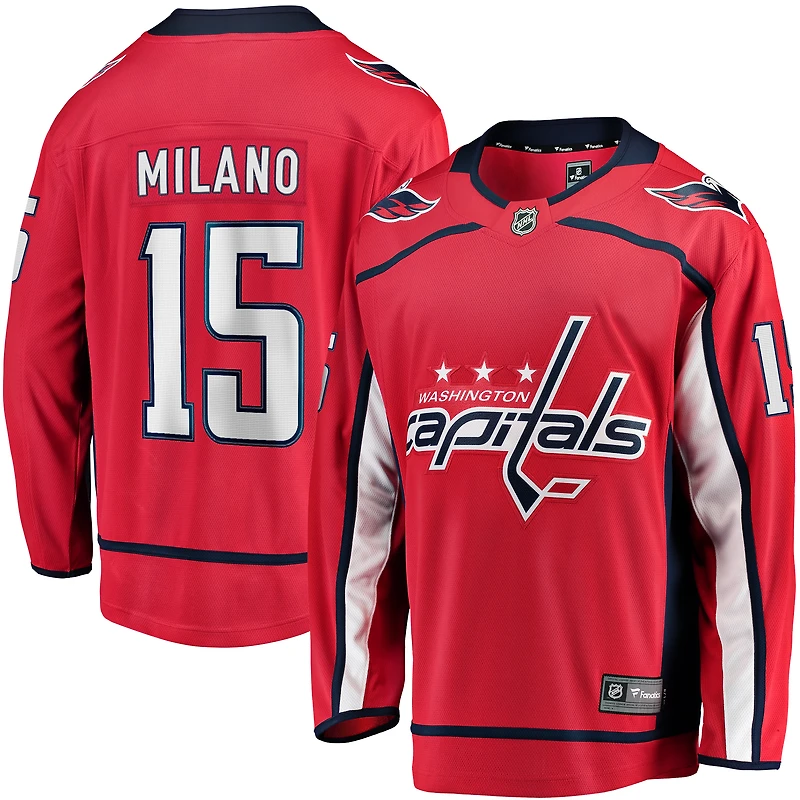 Maillot Fanatics Sonny Milano pour hommes, rouge, Washington Capitals Home Breakaway