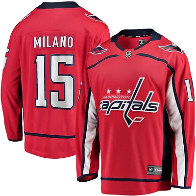 Maillot Fanatics Sonny Milano pour hommes, rouge, Washington Capitals Home Breakaway