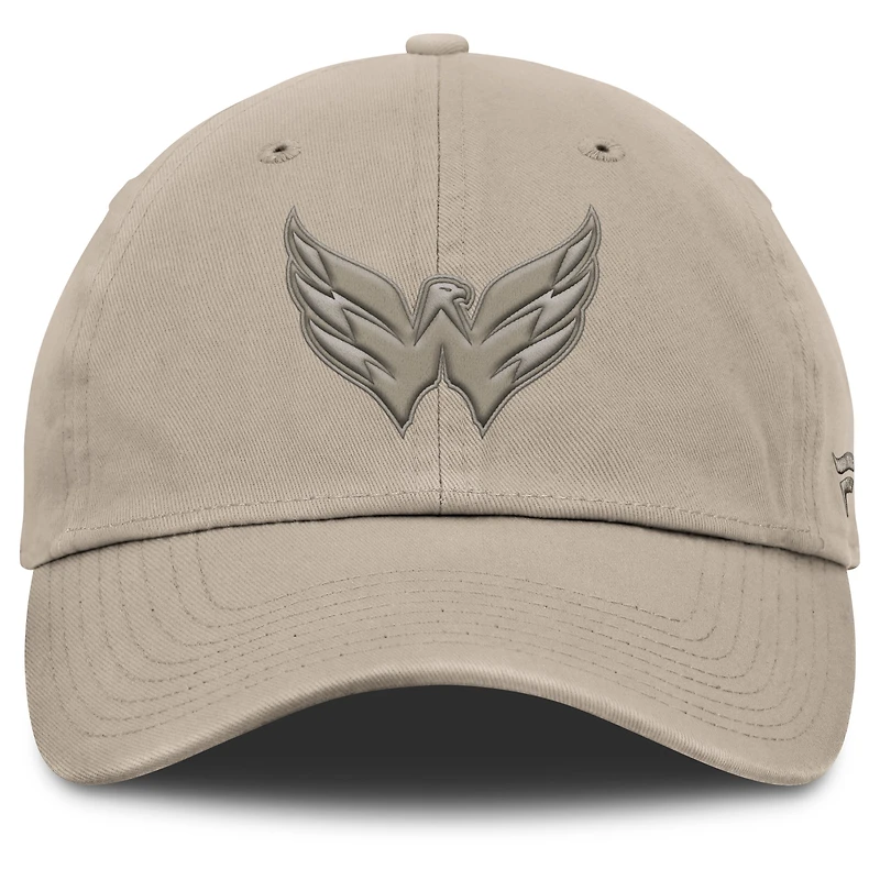 Men's Fanatics Tan Washington Capitals Authentic Pro Road Adjustable Hat
