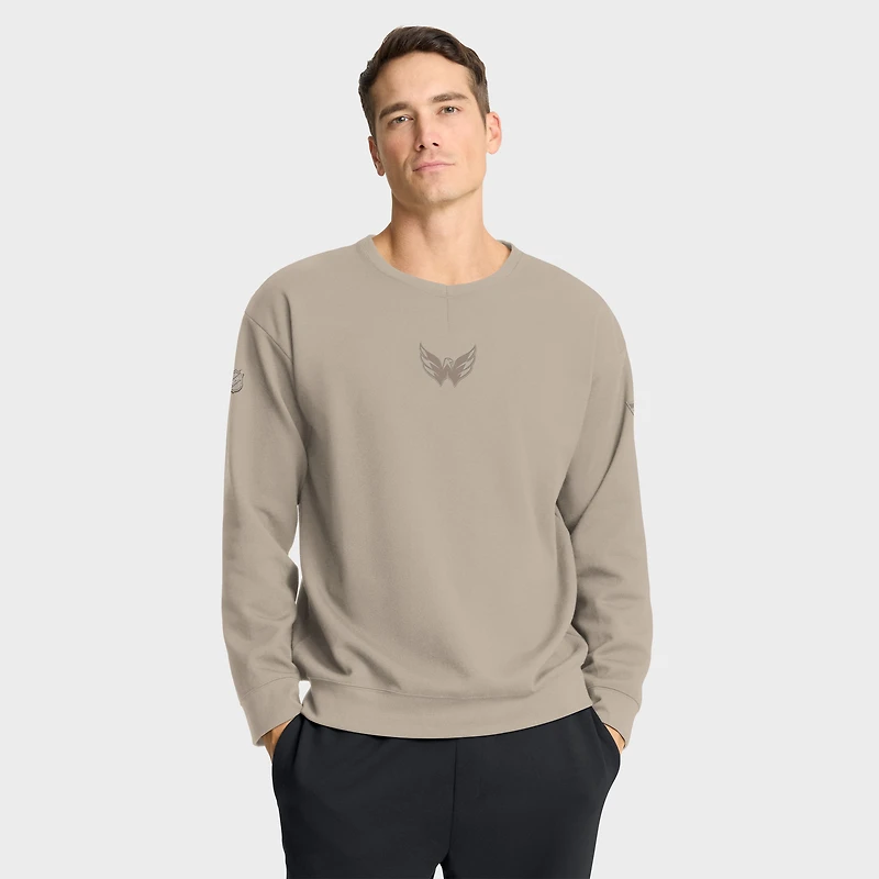 Sweat-shirt Fanatics Tan Authentic Pro Road Tri-Blend pour homme des Capitals de Washington